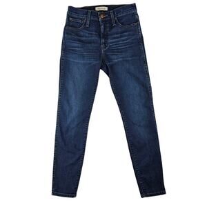 Womens Jeans Size 26P Madewell 10" High Rise Skinny Cropped Medium Wash